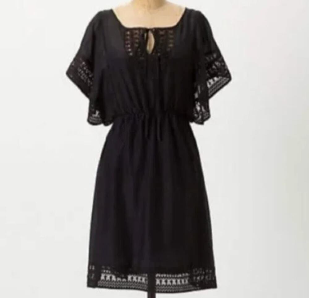 ANTHROPOLOGIE x HD In Paris NWOT Cotton Silk Blend Stone Harbor Coverup Black 6